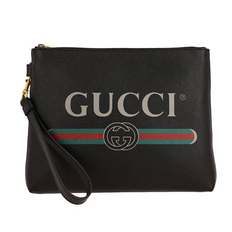 gucci print leather medium pouch clutch bag|Gucci clutches & evening bags.